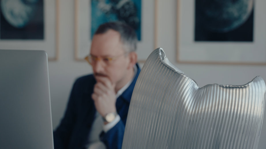 a man sitting in a chair