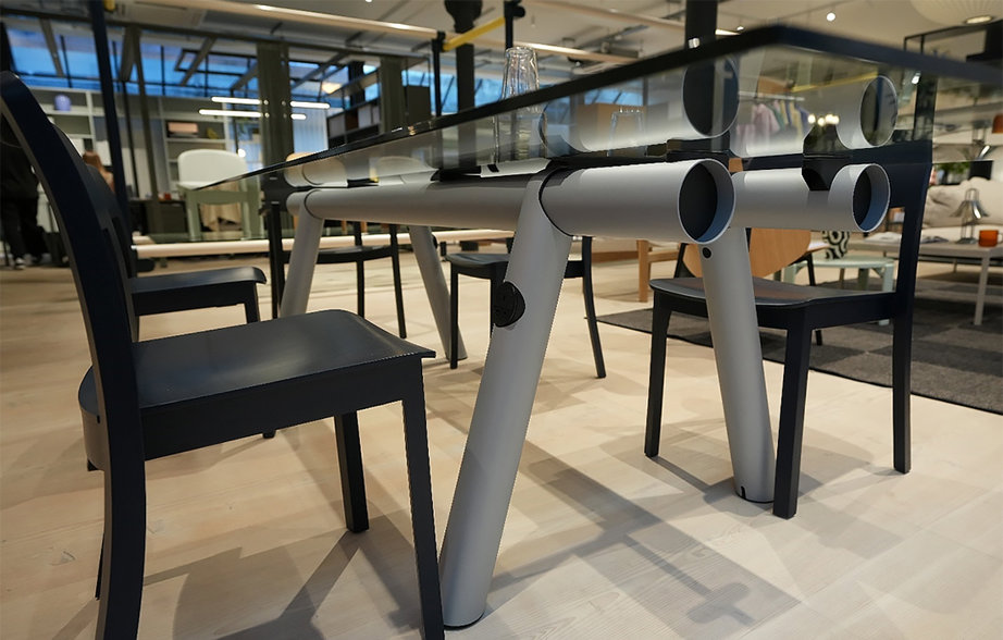 a table with chairs around it